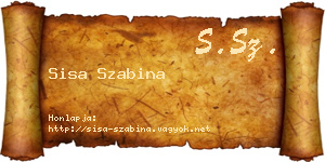 Sisa Szabina névjegykártya